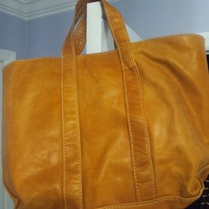 Handmade leather tote bag